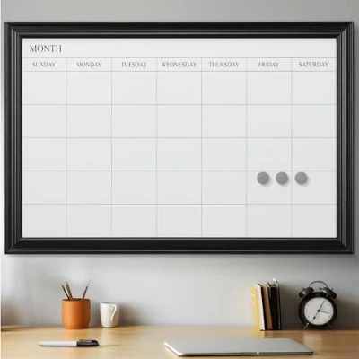 Afbeelding van Navaris magnetisch whiteboard met weekplanner Magneetbord inclusief marker en magneten 90 x 60 cm Memoboard voor weekplanning