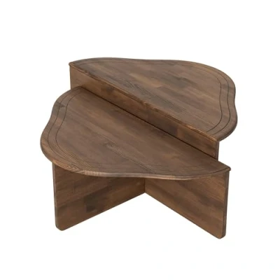 Afbeelding van Stijlvolle massief houten salontafel Woody Fashion walnoot