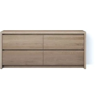 Afbeelding van Looox wooden u floor 150 x 46 78 cm 4 lades massief eiken old grey wufloor1500
