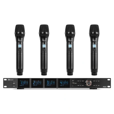 Afbeelding van Power Dynamics PD524 UHF draadloos microfoonsysteem met 4 microfoons