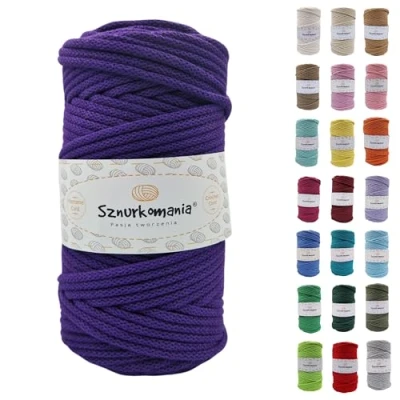 Afbeelding van katoenen koord, 5 mm, 100 m, 46 kleuren, witte kleur, macramégaren, gevlochten mm met kern, macramé gehaakt touw, koord