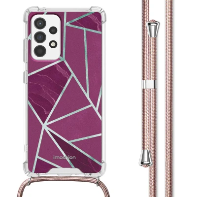 Afbeelding van Samsung Galaxy A52 (5G) Hoesje Kunststof iMoshion Softcase/Koordhoesje/Backcover Bordeaux Graphic Telefoonhoesje