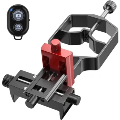 Afbeelding van 3 assige High Precision Universele Digiscoping Adapter: TRIDAPTOR Metalen Houder Mount Aansluiten Smartphone op Telescoop Spotting Scope Monoculaire Microscoop Verrekijker (tridaptor met bluetooth)