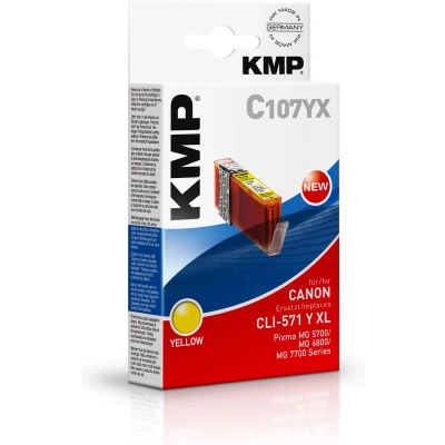 Afbeelding van KMP Inktcartridge vervangt Canon CLI 571Y XL Compatibel Geel C107YX 1569,0009