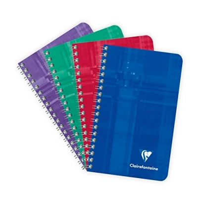 Afbeelding van Clairefontaine 8582C Spiraalgebonden Notitieboekje 7,5x12 cm 100 Pagina&#039;s met Kleine Vierkantjes Wit Papier 90 g Kartonnen Cover Willekeurige Gekleurde Laminering
