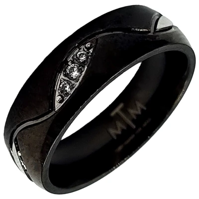 Afbeelding van Tesoro Mio Michel Verlovingsring / Trouwring Vrouw Edelstaal Kleur Zwart 17 mm Maat 53
