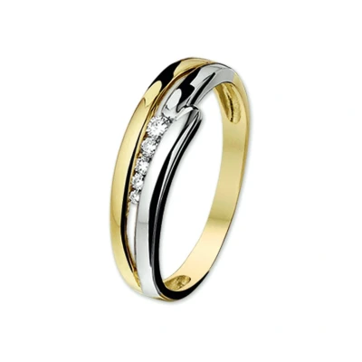 Afbeelding van Bicolor Gouden Ring diamant 0.096ct H SI 4205936 16.50 mm (52)