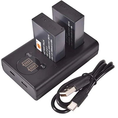 Afbeelding van DSTE LP E17 oplaadbare batterij (2 stuks) en Dual USB Smart led oplader, compatibel met Canon EOS 750D, 760D, 8000D, M3, M5, M6, Rebel T6i, T6s, Kiss X8i