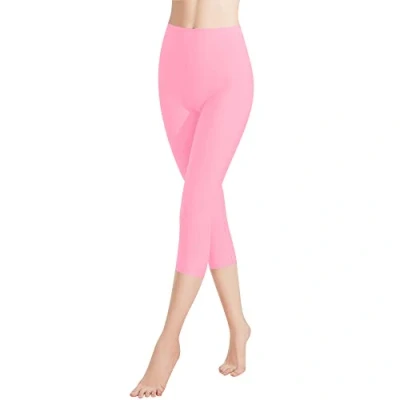 Afbeelding van Libella 1/3 stuks damesleggings, 3/4 broek van katoen, capribroek met hoge taille, kleurrijk, slim fit, fitnessbroek, meerkleurig 4161 VA, 1 pak roze, S