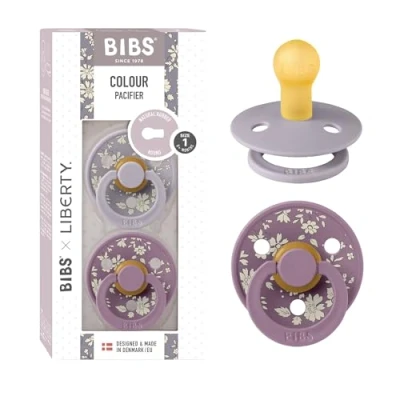 Afbeelding van Bibs x Liberty Capel Fossil Grey Mix 0 6 mnd 2 Stuks Fopspeen 11010102