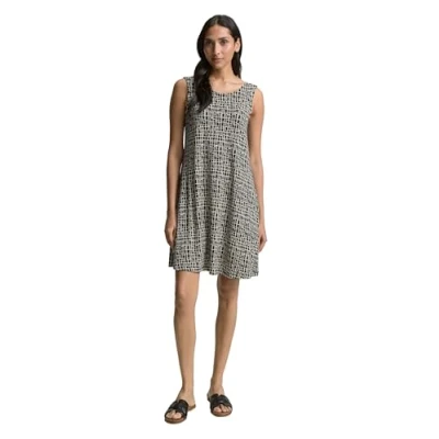 Afbeelding van TOM TAILOR Damesjurk, 38117 Abstract Black Grid Design, 34