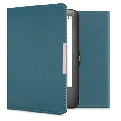 Afbeelding van kwmobile e reader hoesje compatibel met Tolino Shine (2013) hoes Ereader case magnetische sluiting In petrol