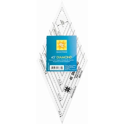 Afbeelding van EZ Quilting 45 graden diamant sjablonengereedschap liniaal, acryl, transparant, 11,4 x 26,7 0,3 cm