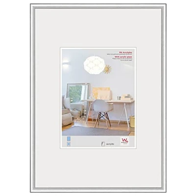 Afbeelding van Walther Design Kvx050S New Lifestyle Kunststof Fotolijst, Kunstglas, 40 X 50 Cm, Zilverkleurig
