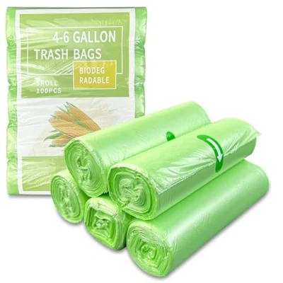 Afbeelding van Diompirux 100 x 20 liter composteerbare organische afvalzakken, per rol, bijzonder scheurvast en waterdicht, recyclebare afvalzakken voor keuken, restafval recycling