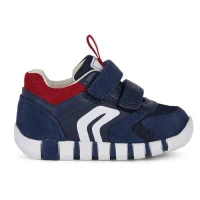 Afbeelding van Geox B Iupidoo Babyschoenen voor kinderen, Maat: 20, Navy dark red Leer en textiel