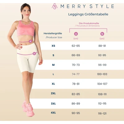 Afbeelding van Merry Style MS MS10 145 LE Dames Leggings Sport Vrijetijdsbroek Kort Viscose Sporbroek Yogabroek Poederroze XS