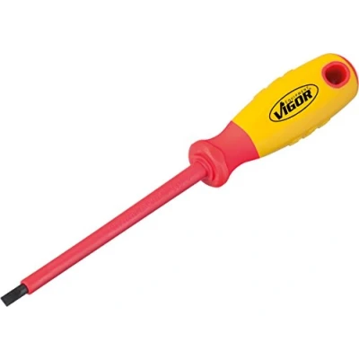 Afbeelding van VIGOR VDE Platte schroevendraaier Kopbreedte: 4 mm Koplengte: 100