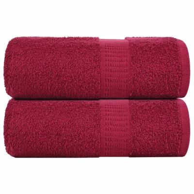 Afbeelding van vidaXL Gastendoekjes 2 st 30x50 cm 360 g/m² 100% katoen bordeauxrood