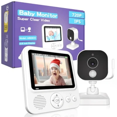 Afbeelding van OBVHNUA Babyfoon met Camera 2,8 inch 720P IPS LCD Videomonitor 2000mAh USB C Babytelefoons Nachtzicht zoom VOX Communicatie Bidirectionele Temperatuursensor 8 Slaapliedjes