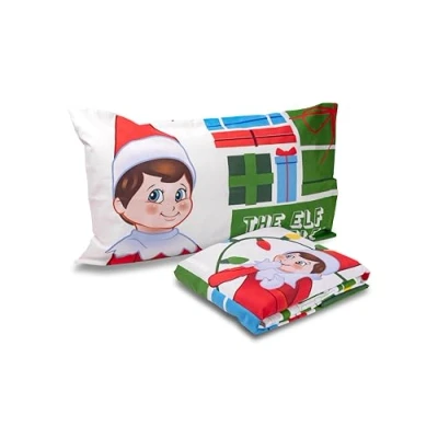 Afbeelding van The Elf On Shelf Eenpersoons Beddengoedset, Eenpersoonsbed, Bedlaken, Kussensloop, 100% katoen, officieel product