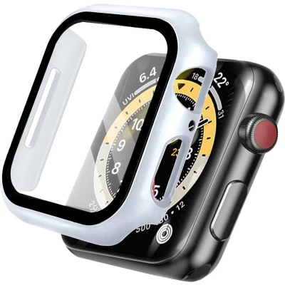 Afbeelding van Apple Watch 41 mm Hoes: iMoshion Full Cover Hardcase Zilver Kunststof Smart Covers