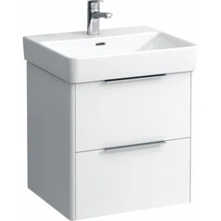 Afbeelding van Laufen base for pro s wastafelonderbouwkast met 2 laden voor wastafel h810962 52x44x53cm glanswit h4021721102611