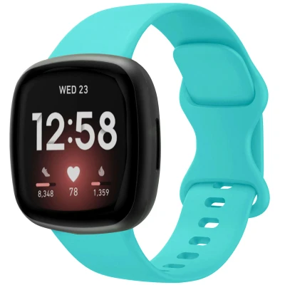 Afbeelding van Siliconen bandje voor de Fitbit Versa 4 / 3 Sense (2) Turquoise iMoshion En TPU (zacht)