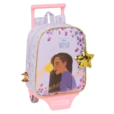 Afbeelding van Schoolrugzak met Wielen Wish Lila 22 x 27 10 cm