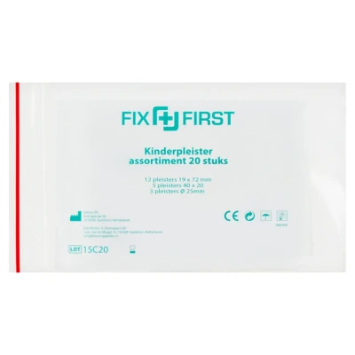 Afbeelding van Fixfirst pleister voor kinderen, assorti afmetingen, pak van 20 stuks