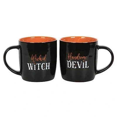 Afbeelding van Something Different Wicked Witch and Handsome Devil Couples Mug Set Mok/beker Multicolours