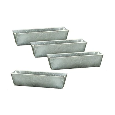 Afbeelding van Spetebo plantenbak van zink voor europallets, 4 stuks, zilver, bloembak, balkonbak,