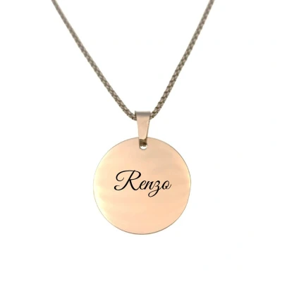 Afbeelding van Ketting RVS Met Naam Gravering Renzo Rosegoud Rond
