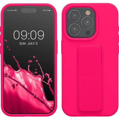 Afbeelding van kwmobile back cover voor smartphone Compatibel met iPhone 15 Pro 1x beschermhoesje van kunststof In neon roze