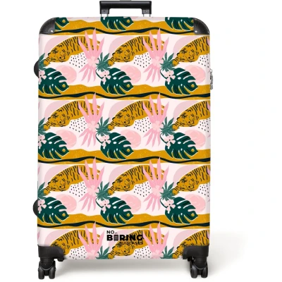 Afbeelding van NoBoringSuitcases.com® Koffer groot Reiskoffer lichtgewicht Tropisch tijgerpatroon Rolkoffer met 4 wielen Grote trolley XL 98 liter bagage