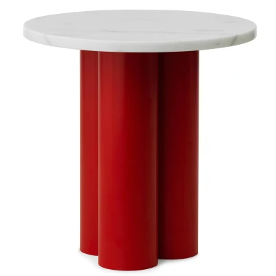 Afbeelding van Normann Copenhagen Dit Bijzettafel Bright Red White Carrara