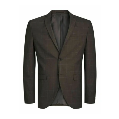 Afbeelding van Jack &amp; Jones Premium Karierter Blazer, Heren, Maat: 50, Chocolate torte