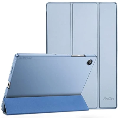 Afbeelding van ProCase Hoes voor Galaxy Tab A8 Case 10,5 inch 2021 (SM X200 SM X205), Trifold Hoesje Beschermhoes Smart Folio Cover met Translucent Back Shell (Skyblue)