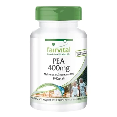 Afbeelding van Fairvital PEA 400 mg 90 Capsules Palmitoylethanolamide 3 maanden lang Kwaliteit getest en veilig gedoseerd 100% veganistisch Made in Germany