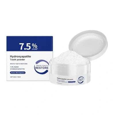 Afbeelding van 2025 Hydroxyapatiet Tandpoeder, Natuurlijk Emaille Reparatie Gevoeligheidspoeder, Fluoride Vrij met 7,5% Nano Tandpasta, Tandrestauratie Mineraal, Diepe Reinigingsverzorging Tand