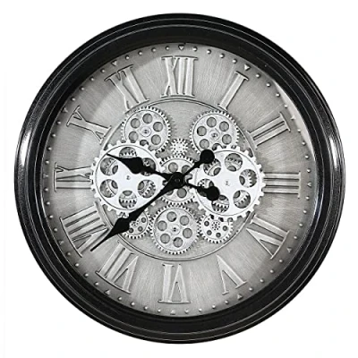 Afbeelding van Casablanca by Gilde Wandklok Factona, antiek zilver/zwart (1 delig)