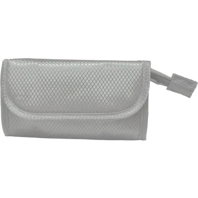 Afbeelding van Rojafit Make up Tasje met Spiegel Grey Afmeting: 17 x 5 10 cm.