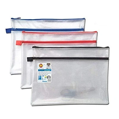 Afbeelding van 6 x A4 + Twin Pocket Tuff tas school waterdichte opslag sterke etui met ritssluiting portefeuille (360 260 mm)