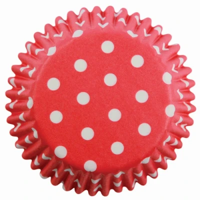 Afbeelding van Cupcake cups PME Rood polka dots 30 stuks