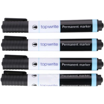 Afbeelding van Lifetime Markeerstift permanent zwart 4 delig