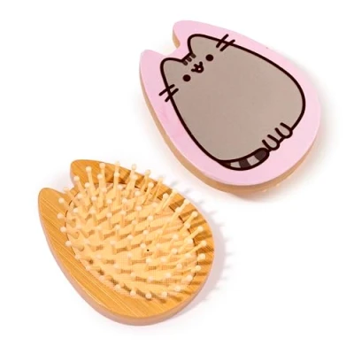 Afbeelding van Pusheen de Kat vormige Bamboe Haarborstel