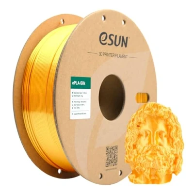 Afbeelding van eSUN Zijde Metaal PLA Filament 1,75mm, Silky Metallic 3D Printer PLA, Maatnauwkeurigheid +/ 0,05mm, 1KG Spool (2.2 LBS) Printing for Printers,Zijde Goud