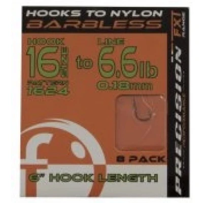 Afbeelding van Frenzee Precision FXT 6&quot; Hook Length 1624 Spade Barbless (8 pcs) Maat : haak 14 0.20mm