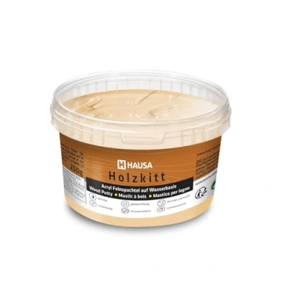 Afbeelding van HAUSA Houtkitt 250 g eiken lichte houtplamuur, stopverf voor hout, houtplamuur/vulmassa het repareren van houtschade, gebruiksklaar, uitstekende vulkracht, sneldrogend, scheurbestendig