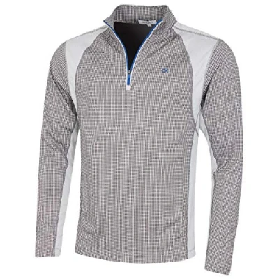 Afbeelding van Calvin Klein Heren Micro Grid CK trui met 1/2 rits Leisteen/Zilver L